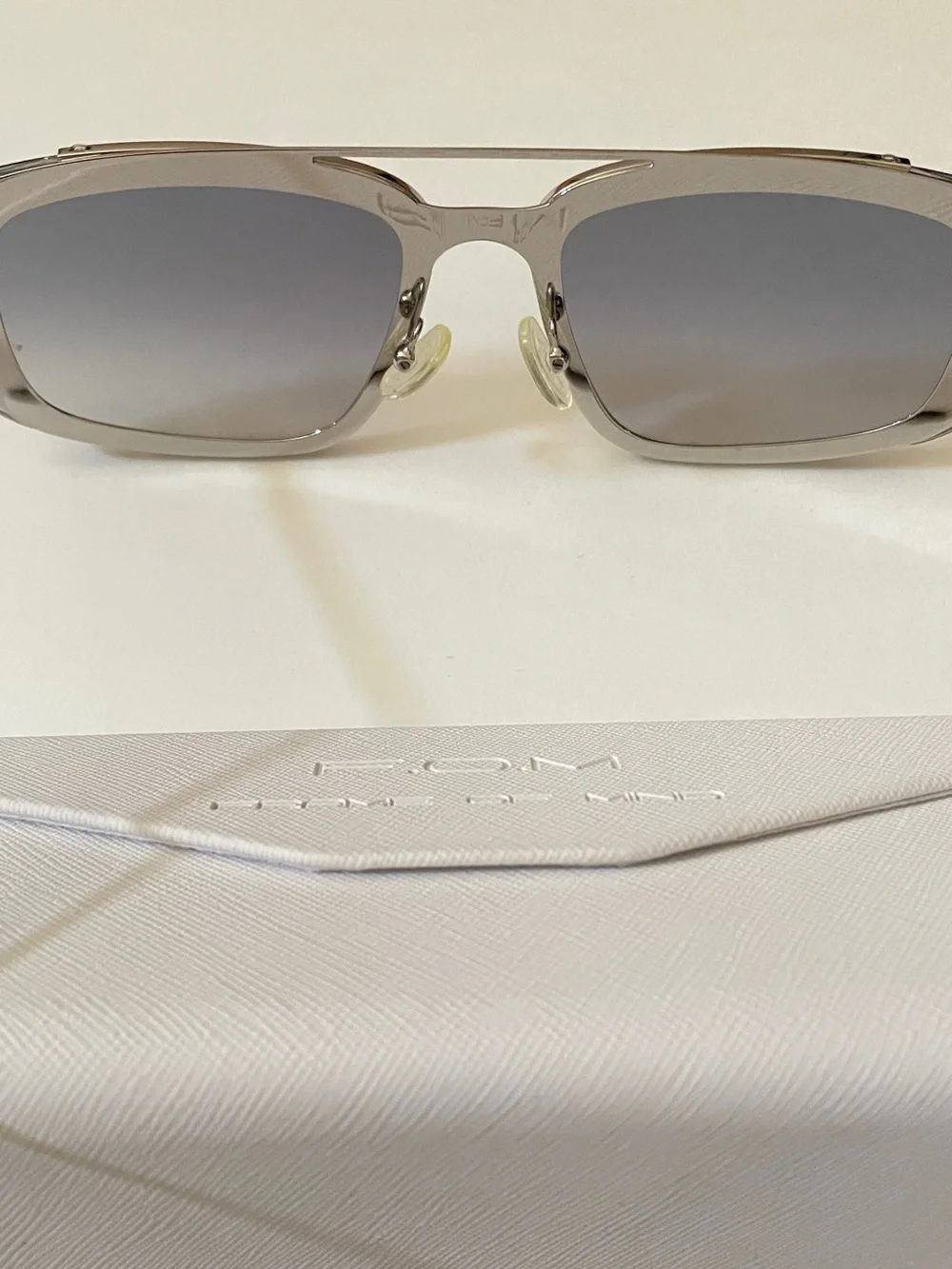 Alexander McQueen Silver Frame Sunglasses with Black Gradient Lenses